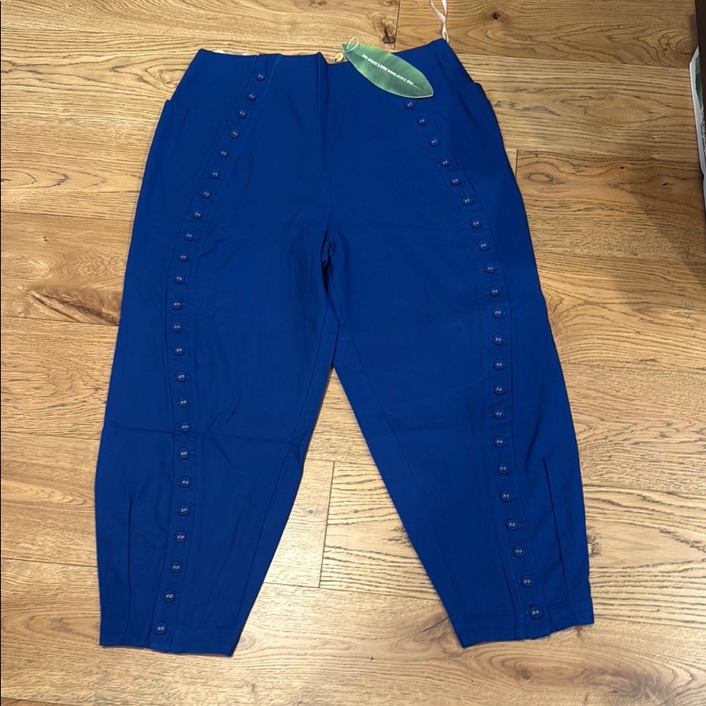 FARM Rio Vibrant Blue Button-Detail Pants
